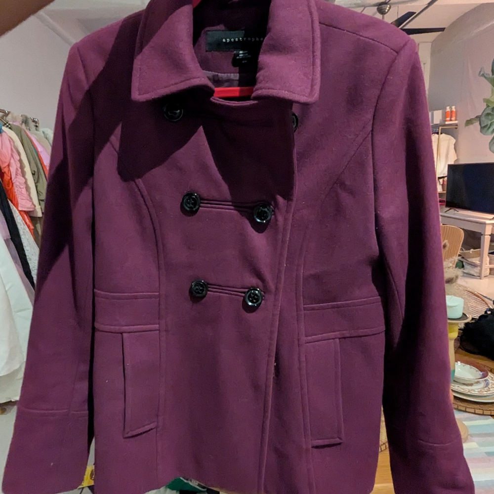 Women's Double-Breasted Purple Jacket